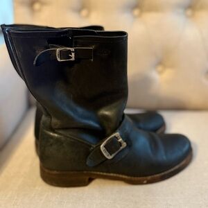 Frye Black Leather Short Boots